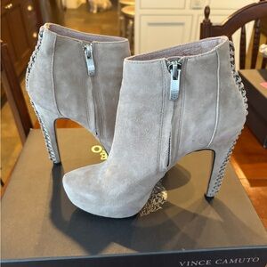 Vince Camuto Gray Suede Ankle Boots